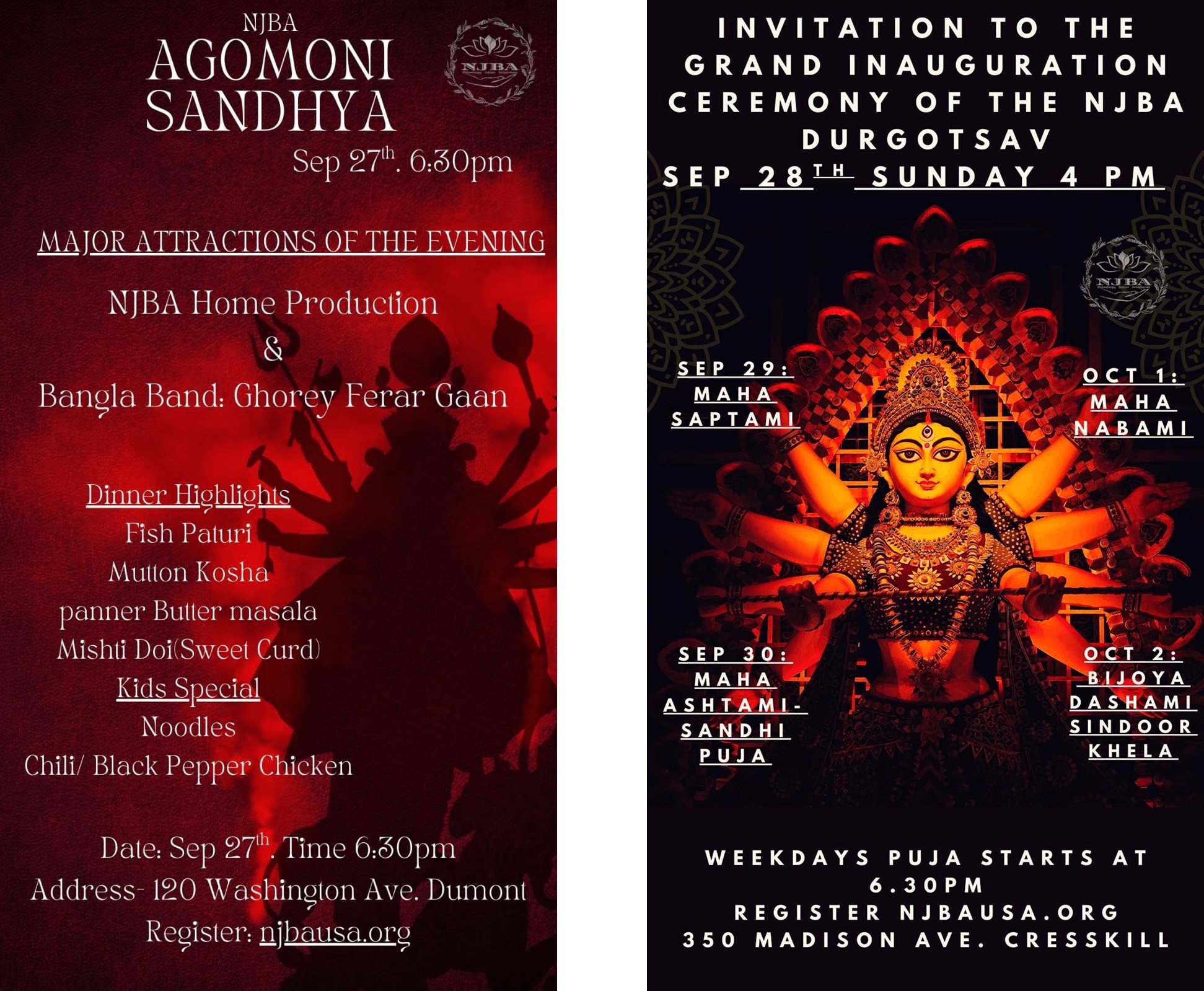 Durga Puja 2025 flyer