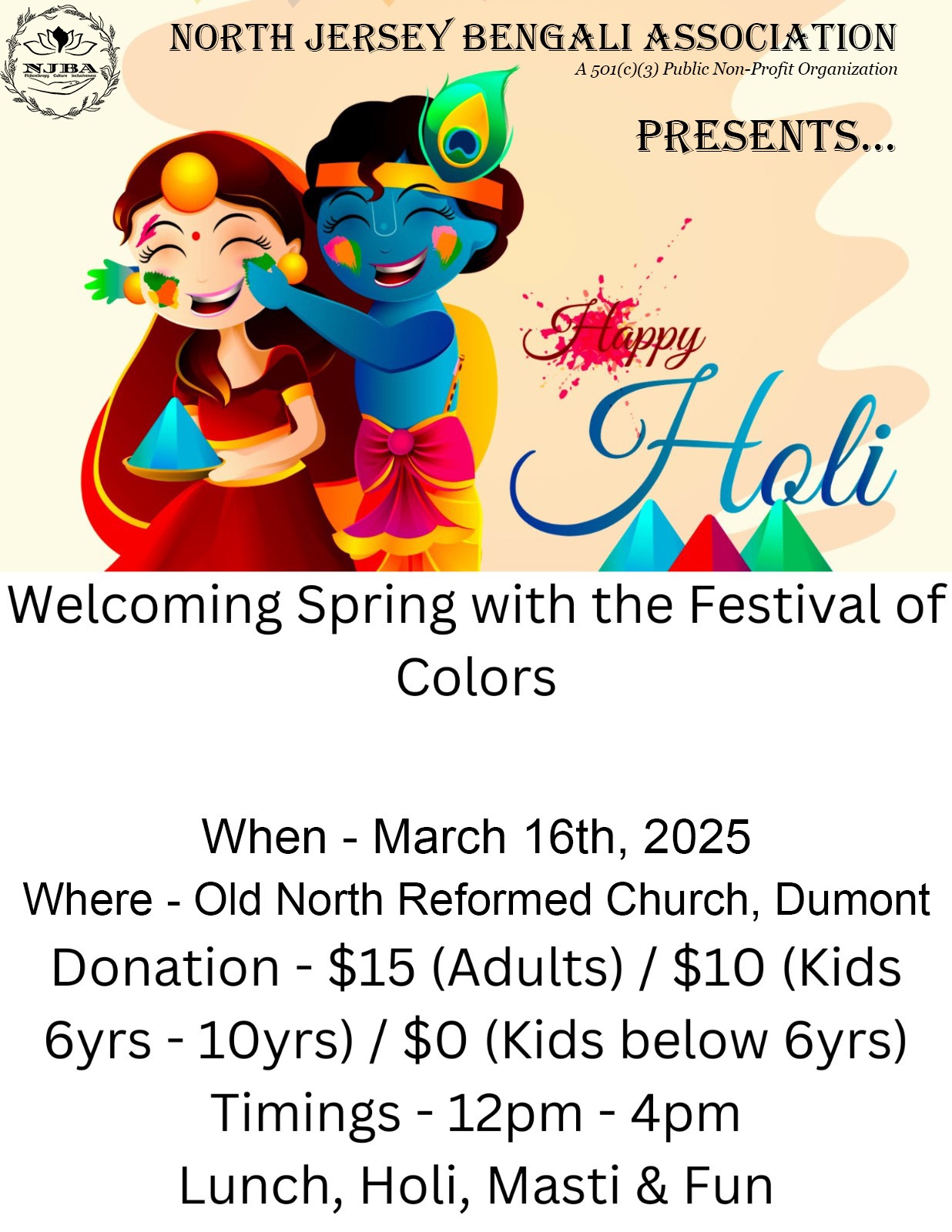 Happy Holi 2025 flyer