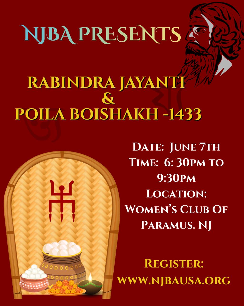 NJBA Presents Rabindra Jayanti & Poila Boishakh – 1433 flyer